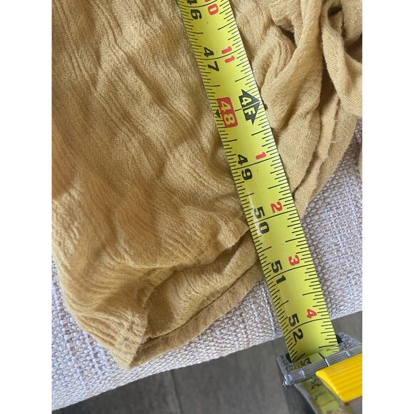 ETAM Loose Cotton Bohemian-Style Wide-Leg Romper Jumpsuit Mustard Yellow S/M - Picture 5 of 9